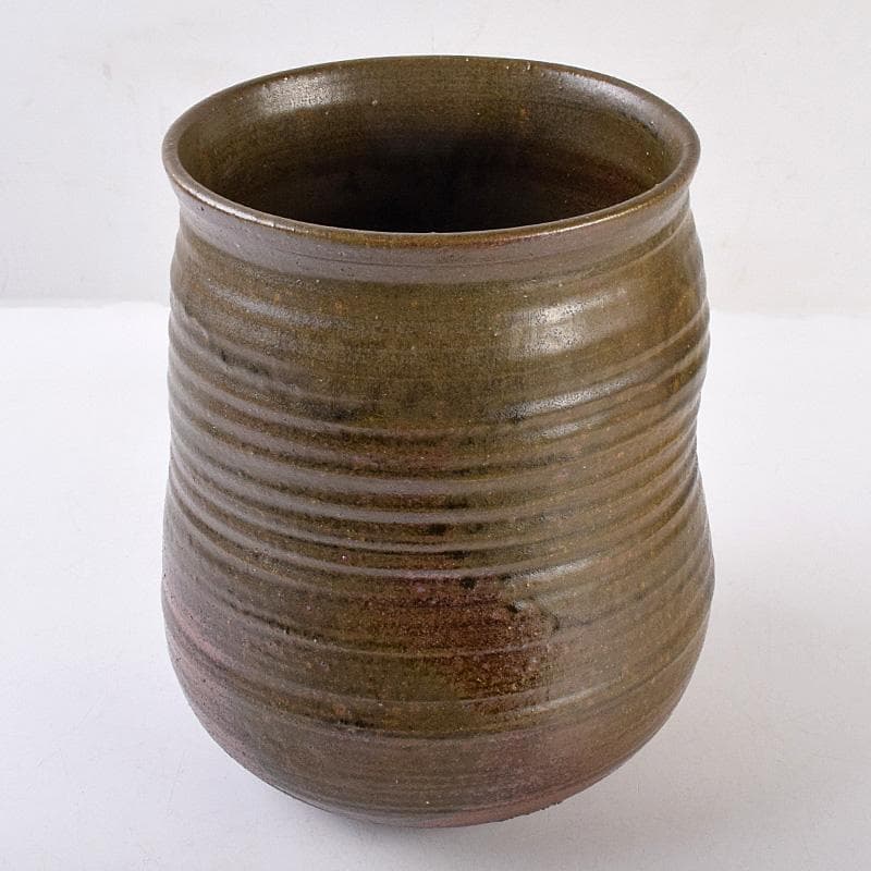 九谷焼　柳雨軒　三代　徳田八十吉作　花生　共箱　M　R9016B