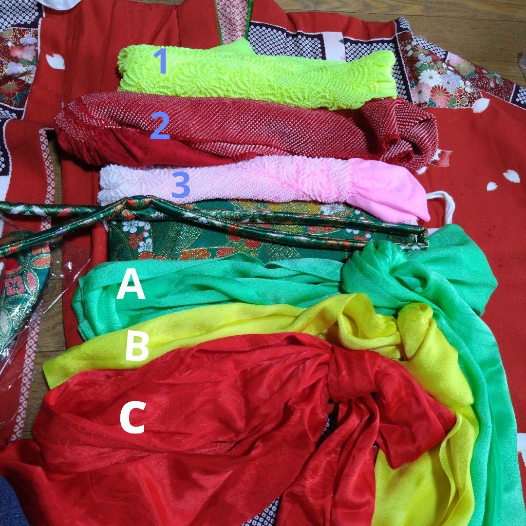 選べる色★七歳★上品★鹿の子と花の格子柄★着物セット