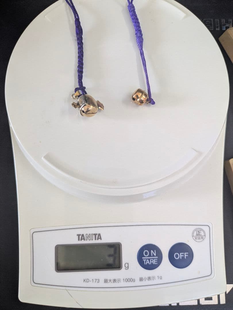 18金　K18　鈴　小槌　根付　2個セット