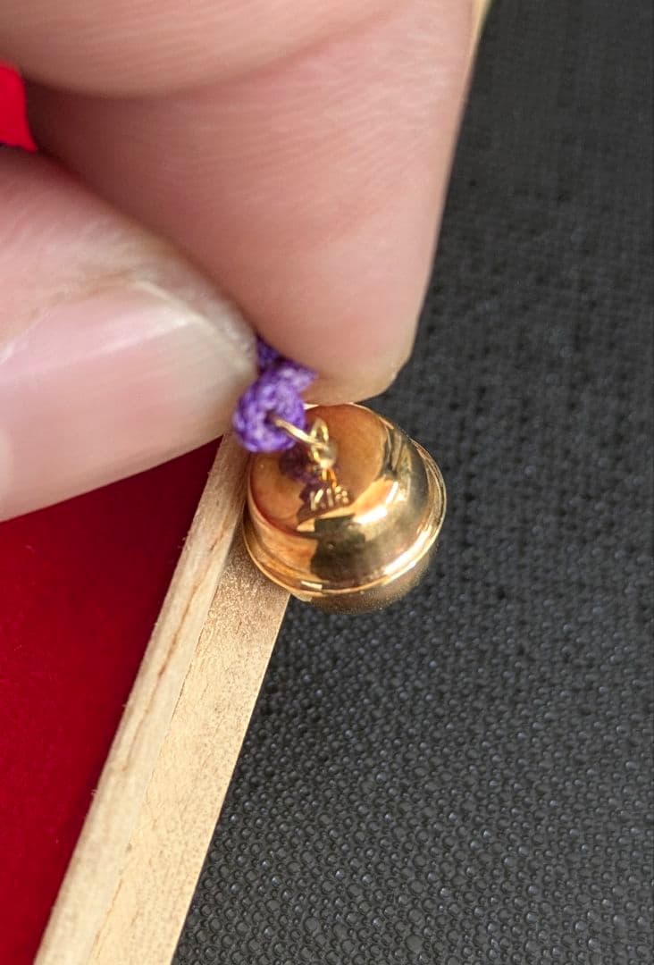 18金　K18　鈴　小槌　根付　2個セット