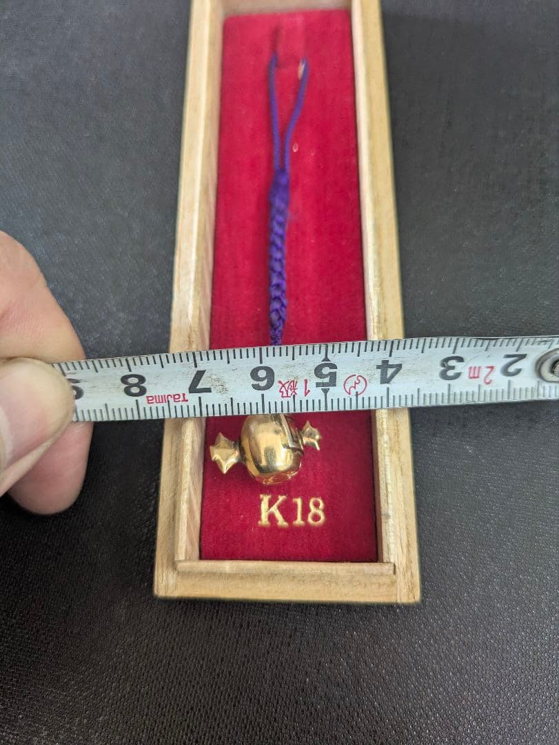 18金　K18　鈴　小槌　根付　2個セット
