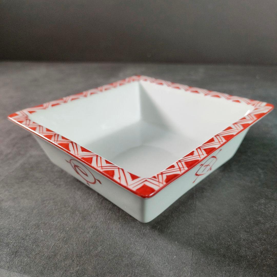 C7-6/有田焼/源右衛門/赤絵四角小皿27客/小鉢/向付/懐石料理/懐石道具