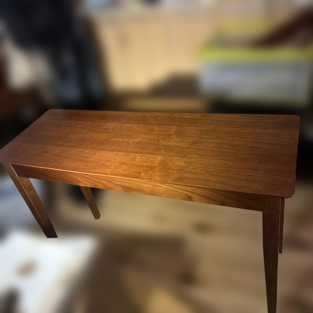 最終値下げ　美品　上質ウォルナット突板 美品デスク 引出付コンソール110cm