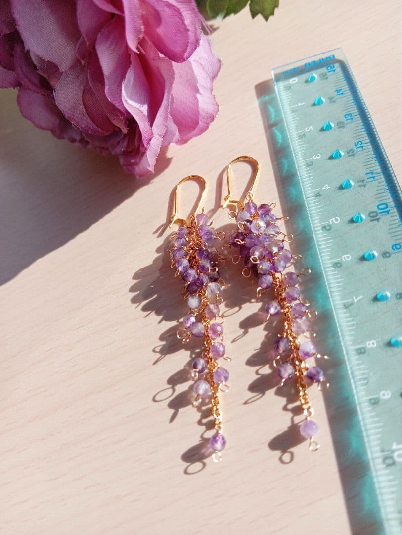 シャララーン♪̆̈アメジストピアス