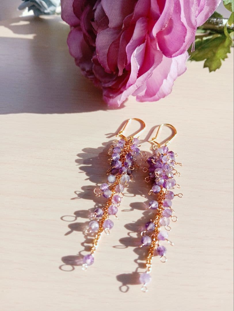 シャララーン♪̆̈アメジストピアス