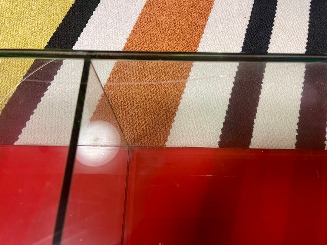 ミットセンチュリー 真紅 半円 ガラス コーヒーテーブル 2WAY