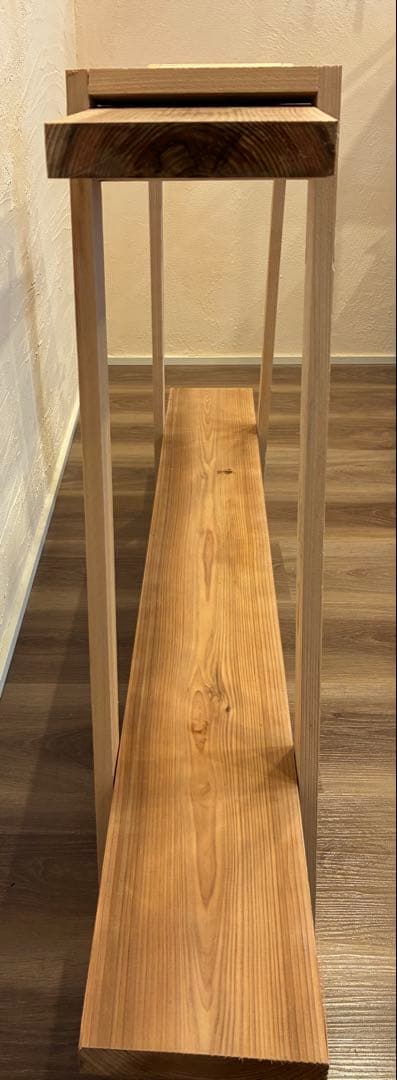 杉無垢 飾り棚 2段ラック 無塗装 幅120cm/90cm ハンドメイドシェルフ