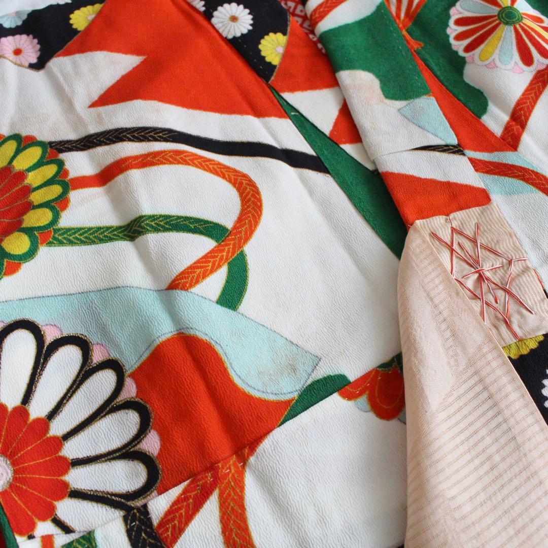 七五三 7歳 女の子 子供 アンティーク 着物 帯 セット