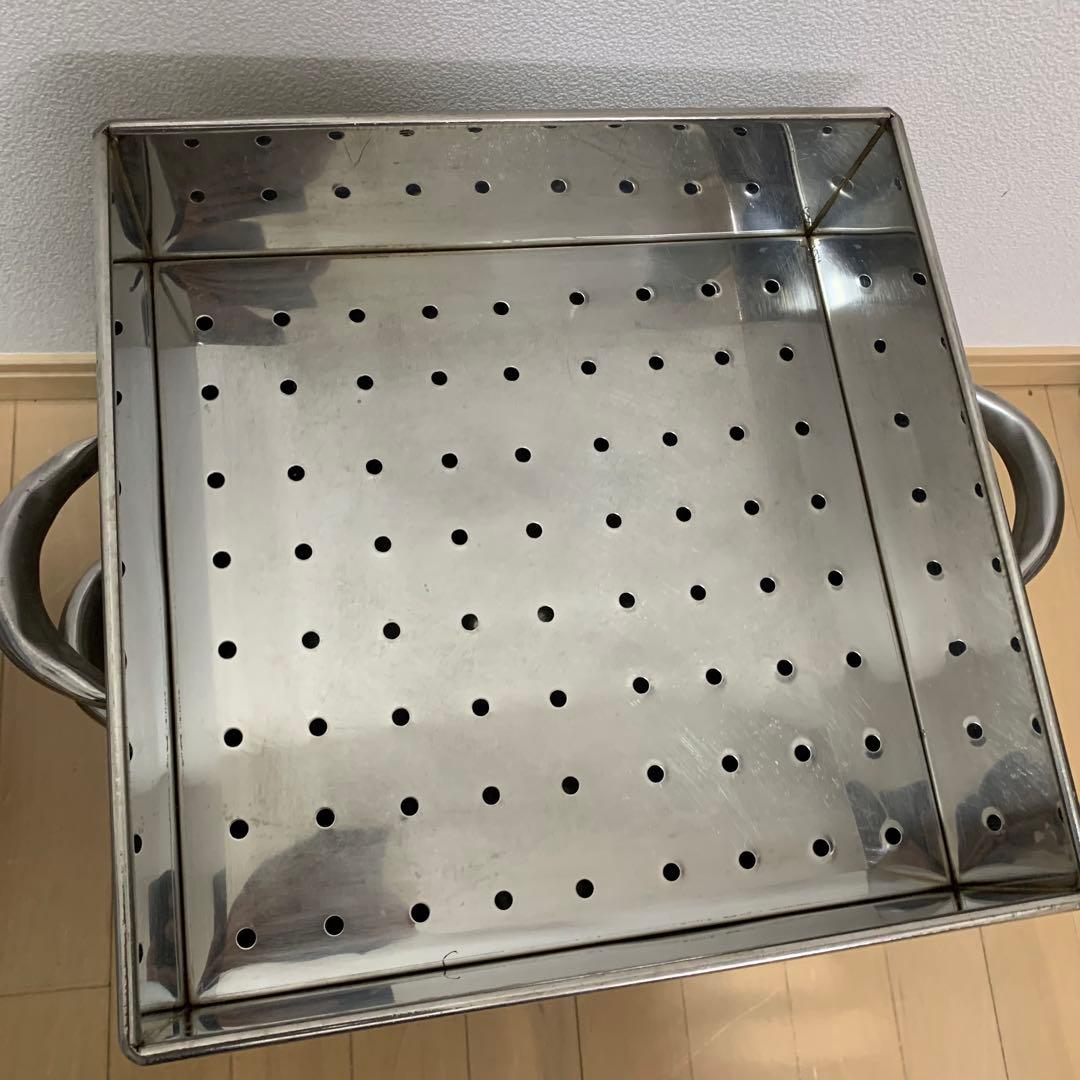 角蒸し器　4段（蒸籠3段）　業務用　ステンレス製　大容量蒸し器　セイロ　店舗