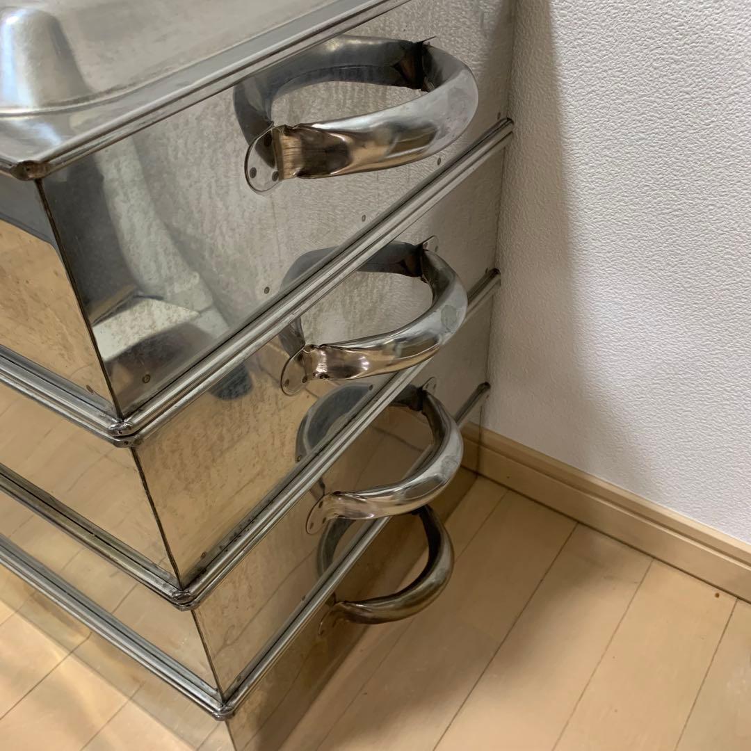 角蒸し器　4段（蒸籠3段）　業務用　ステンレス製　大容量蒸し器　セイロ　店舗