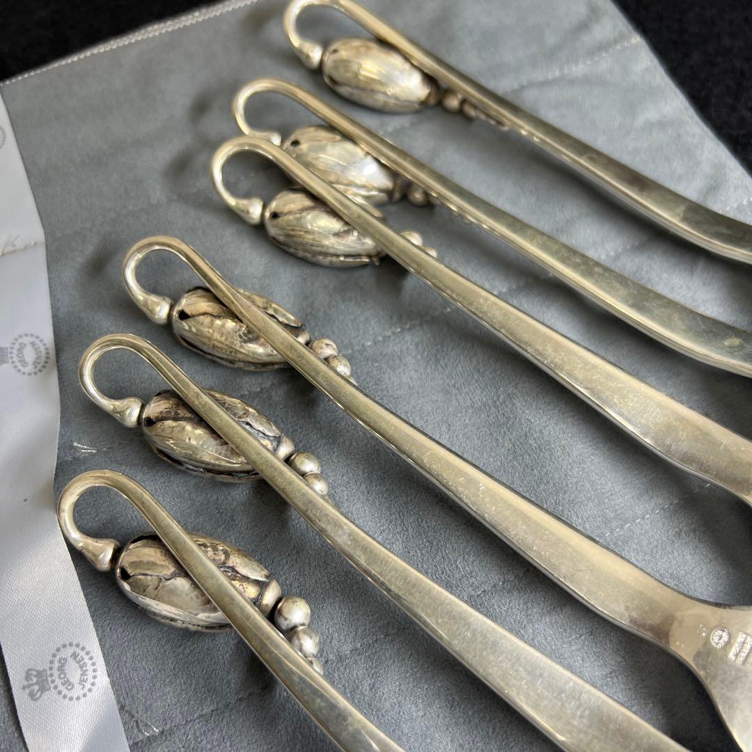 ジョージジェンセン　ブロッサムディナーフォークsterling925 6本　袋付