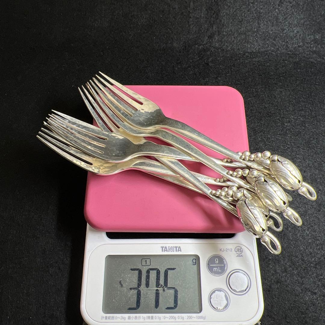 ジョージジェンセン　ブロッサムディナーフォークsterling925 6本　袋付