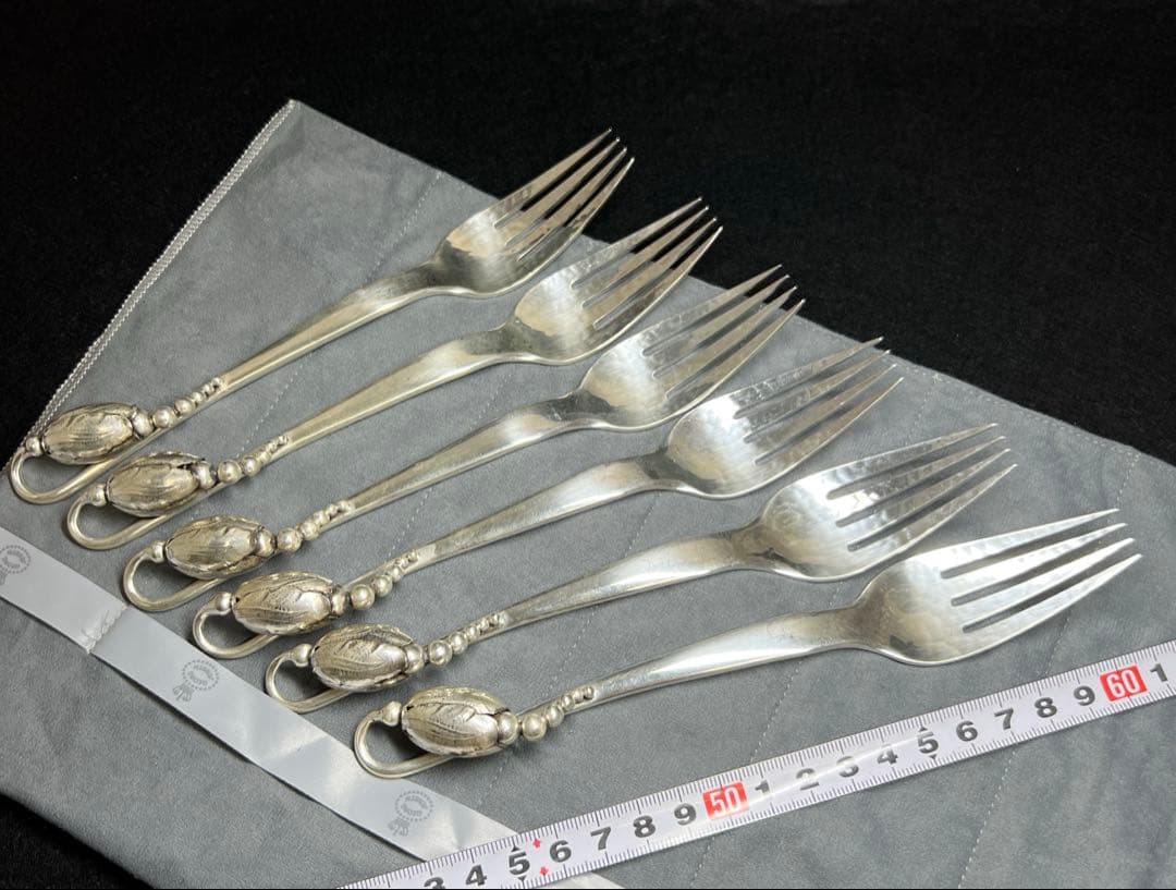 ジョージジェンセン　ブロッサムディナーフォークsterling925 6本　袋付