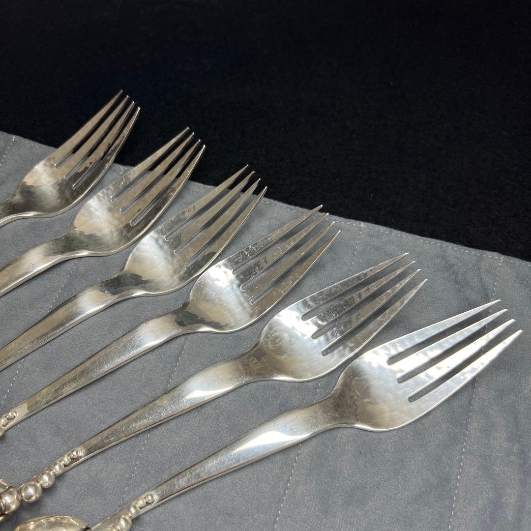 ジョージジェンセン　ブロッサムディナーフォークsterling925 6本　袋付
