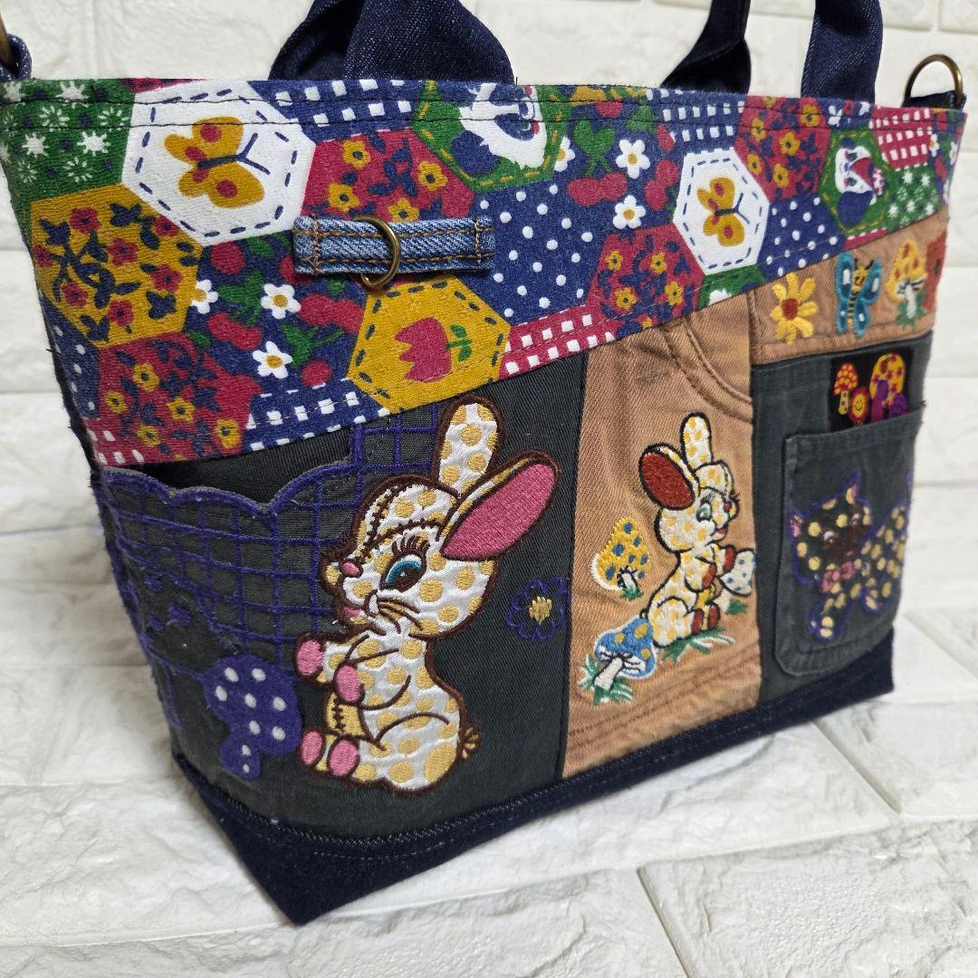 【SA様☘️専用】928 デニム＊リメイク＊刺繍＊バッグ＊トートバッグ