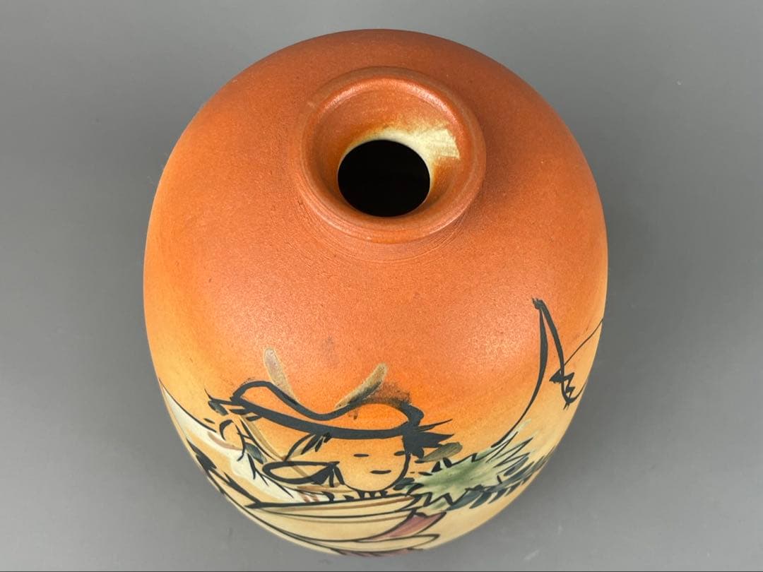 信楽焼 壺久郎作 在銘 置物 陶器 花生 花瓶 花器 徳利 インテリア 飾壺