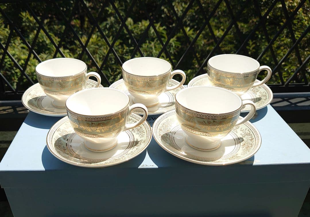 【未使用】 セージグリーン リー碗皿セット