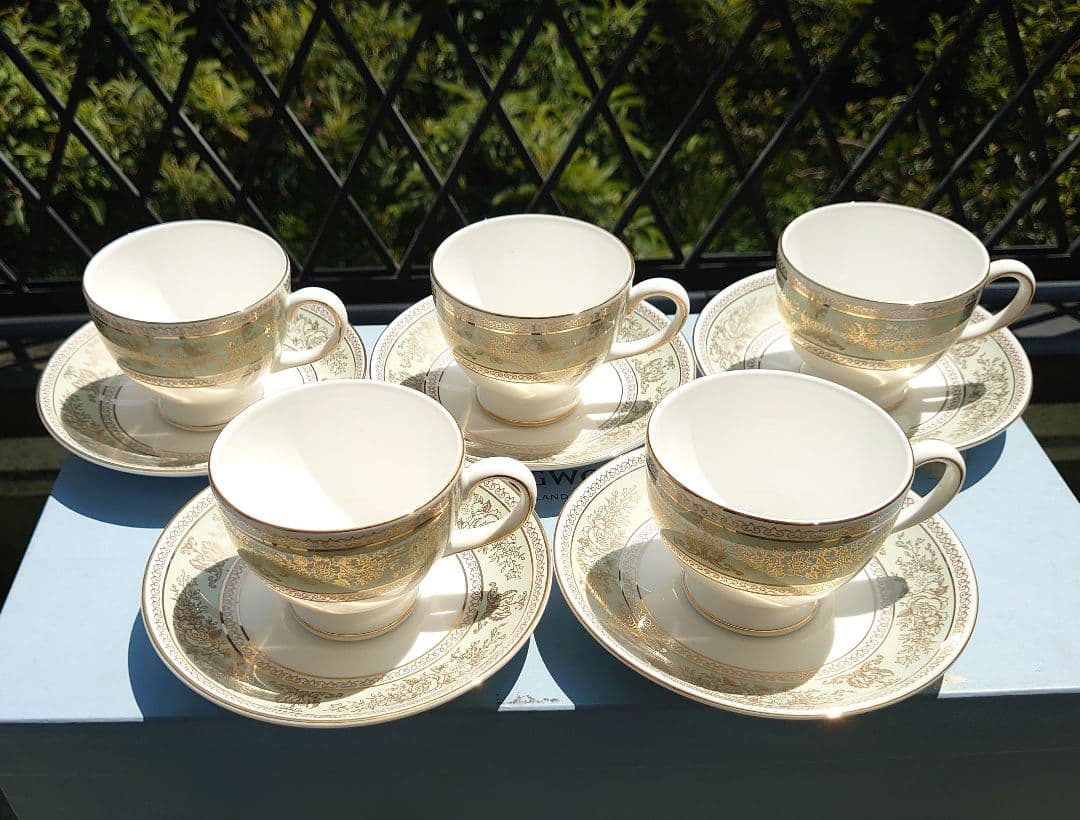 【未使用】 セージグリーン リー碗皿セット