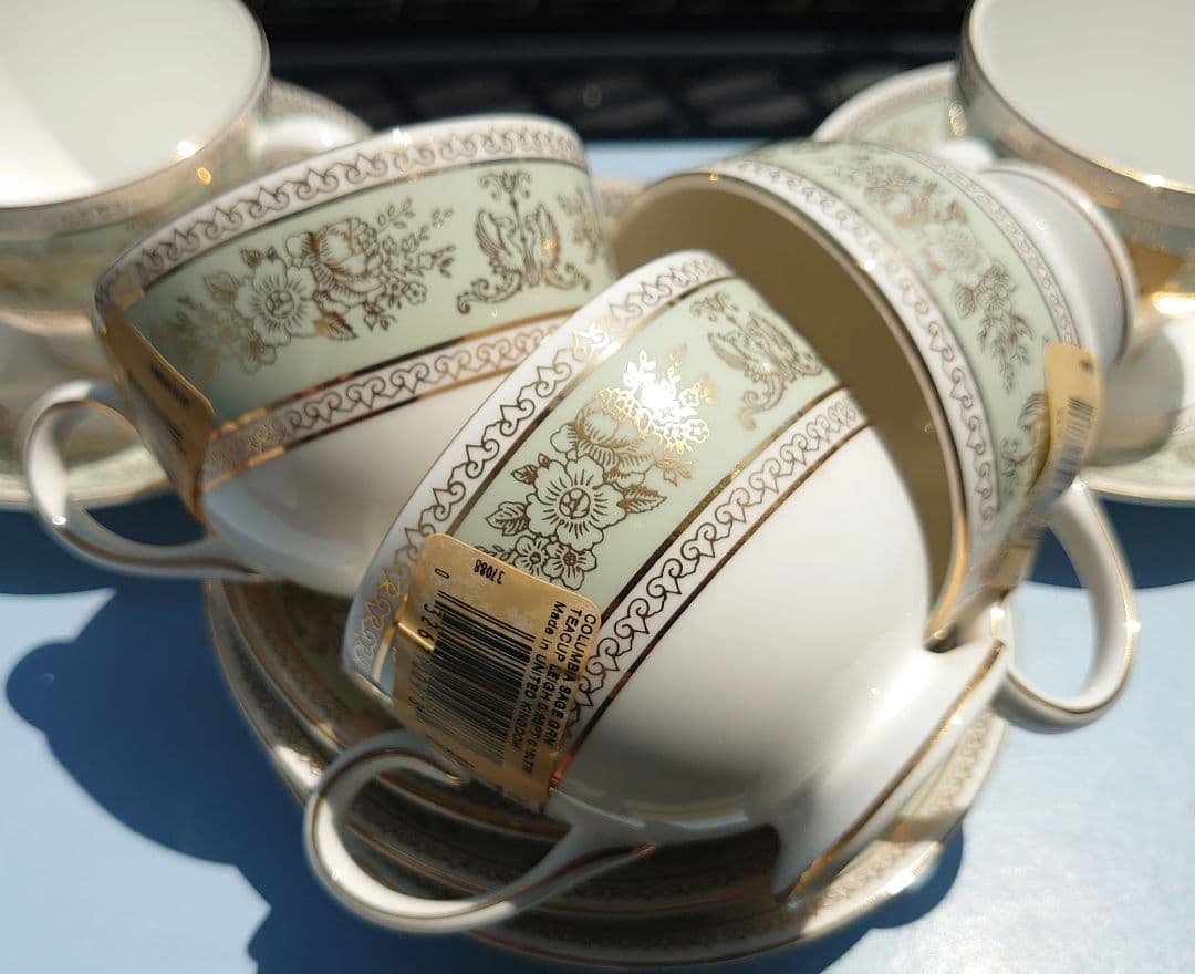 【未使用】 セージグリーン リー碗皿セット