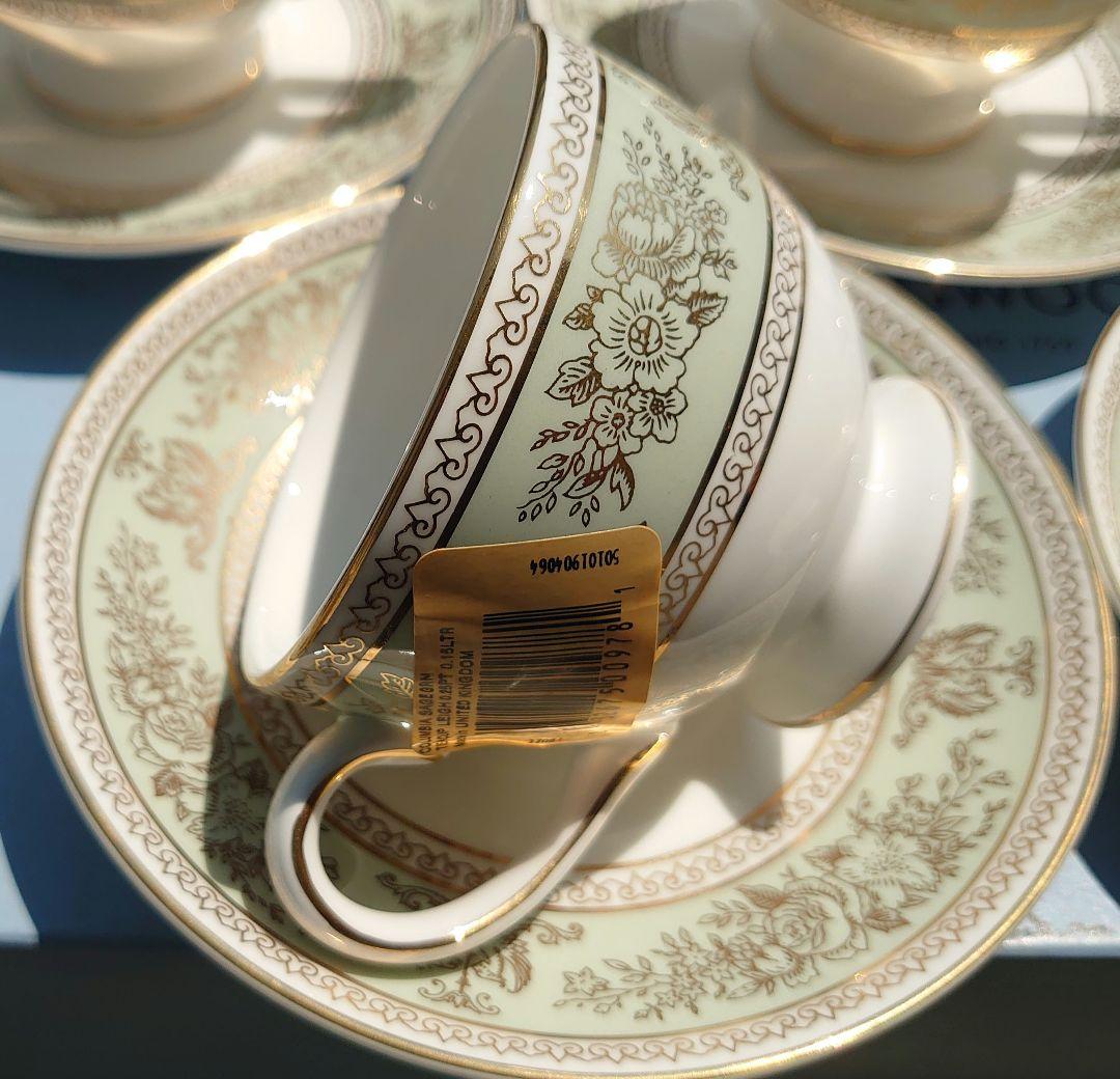 【未使用】 セージグリーン リー碗皿セット