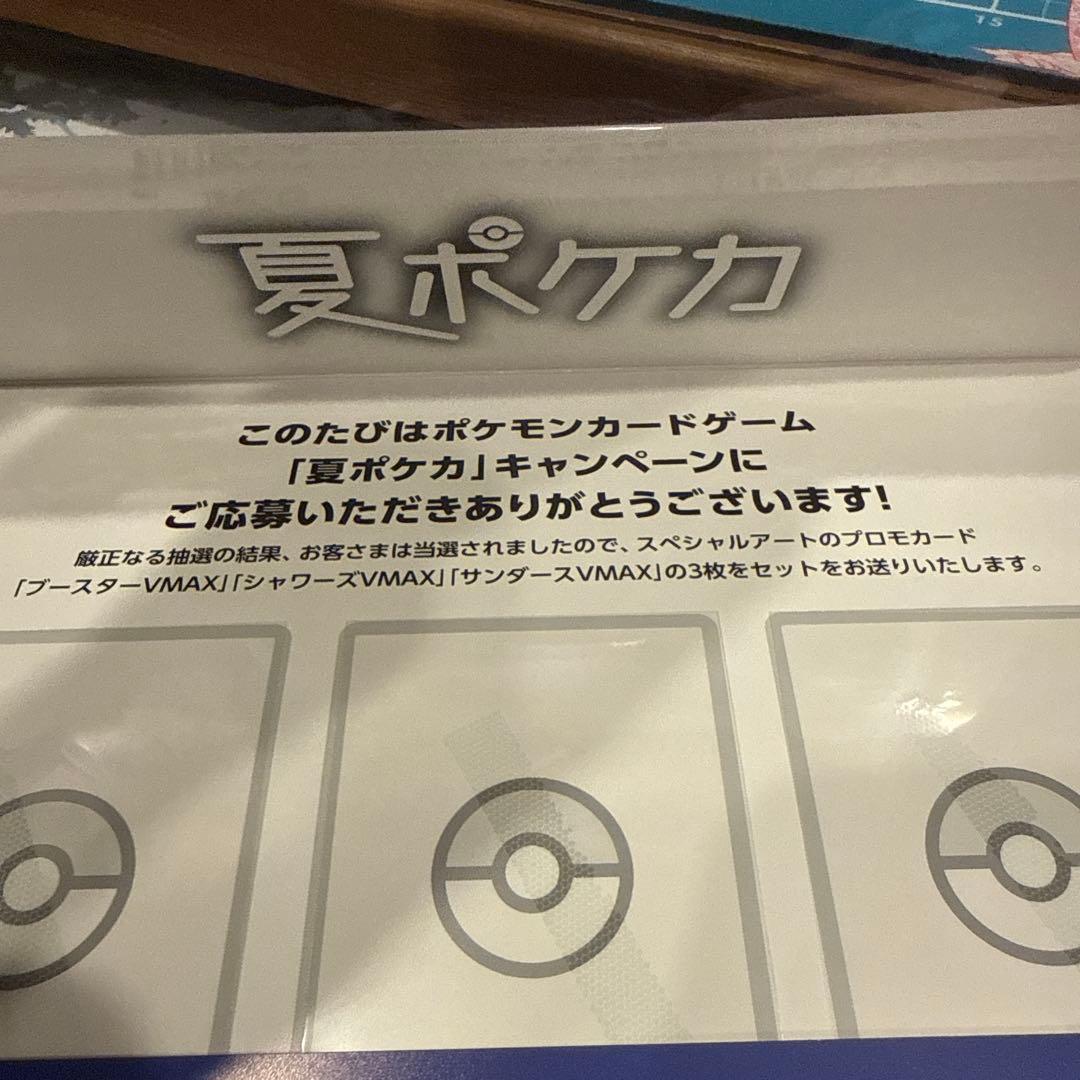 ポケモンカード 夏ポケカ 封筒 台紙 懸賞 シャワーズ サンダース