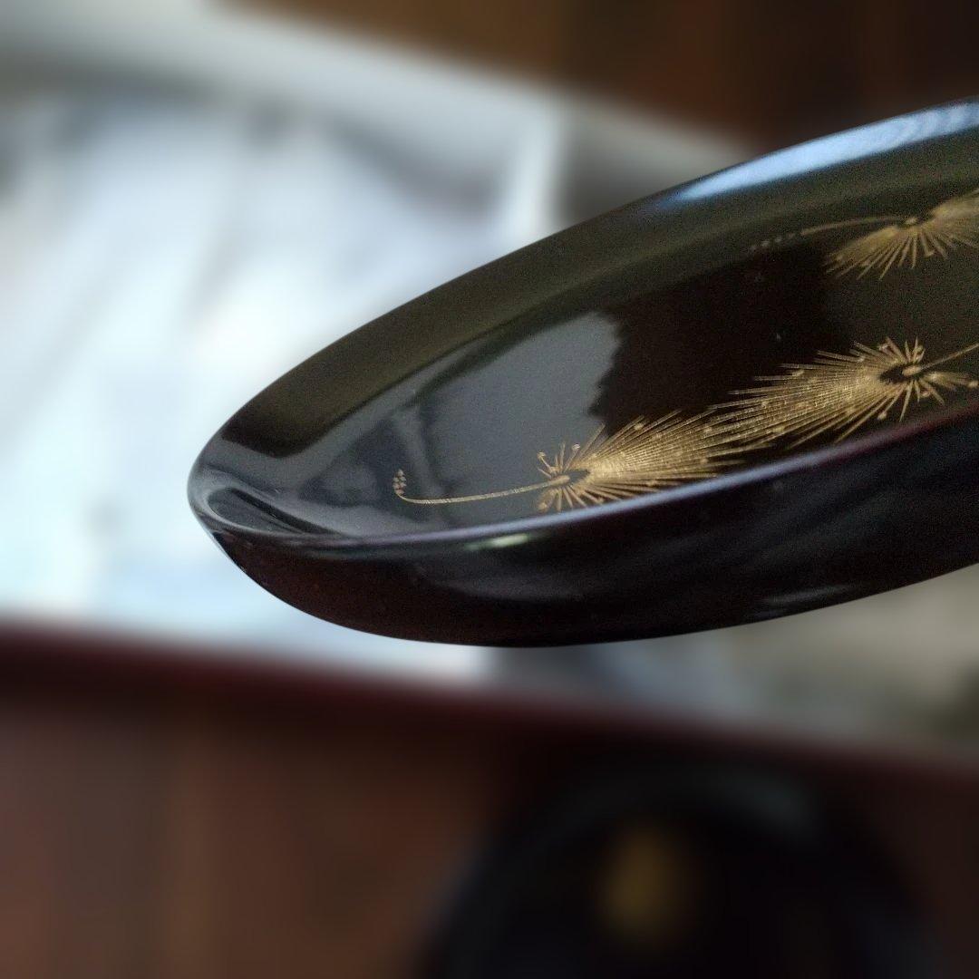 会津塗 銘々皿 5枚 沈金たんぽぽ