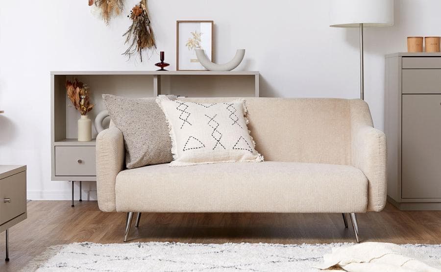 LOWYA ロウヤ 二人掛けソファ ベージュ コーデュロイ