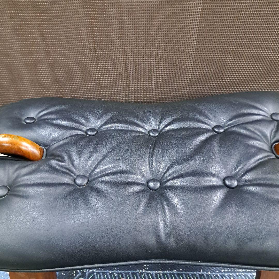 ♡アンティーク　象嵌 　金彩 オットマン チェア スツール 鞍型 黒♡