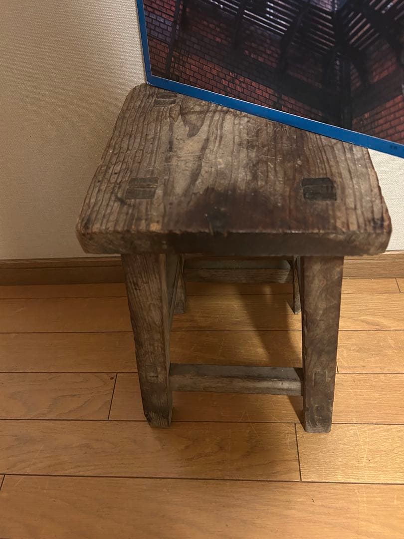 昭和レトロ　木製椅子　アンティーク　植物台 オブジェ　スツール　チェア