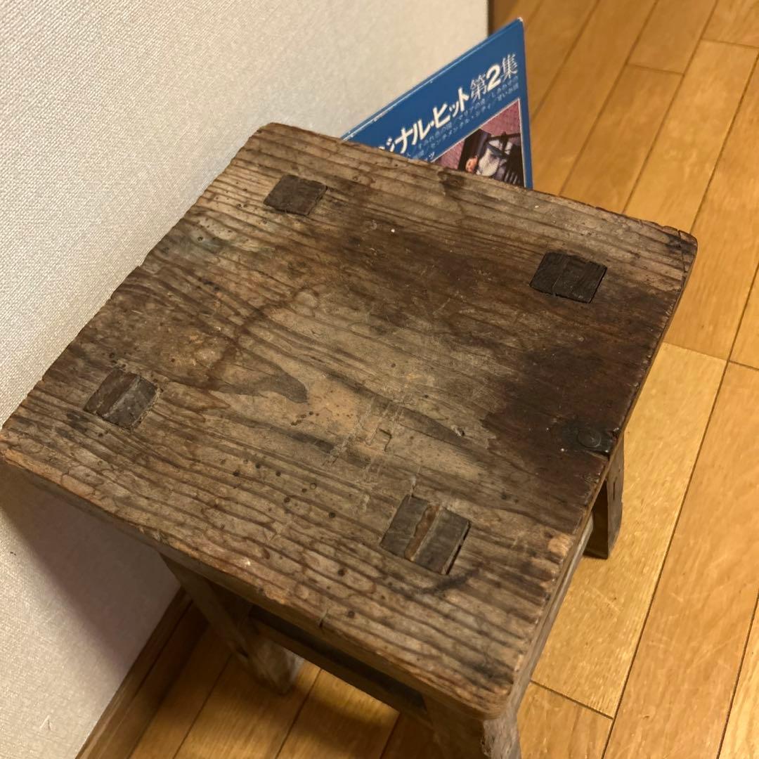 昭和レトロ　木製椅子　アンティーク　植物台 オブジェ　スツール　チェア