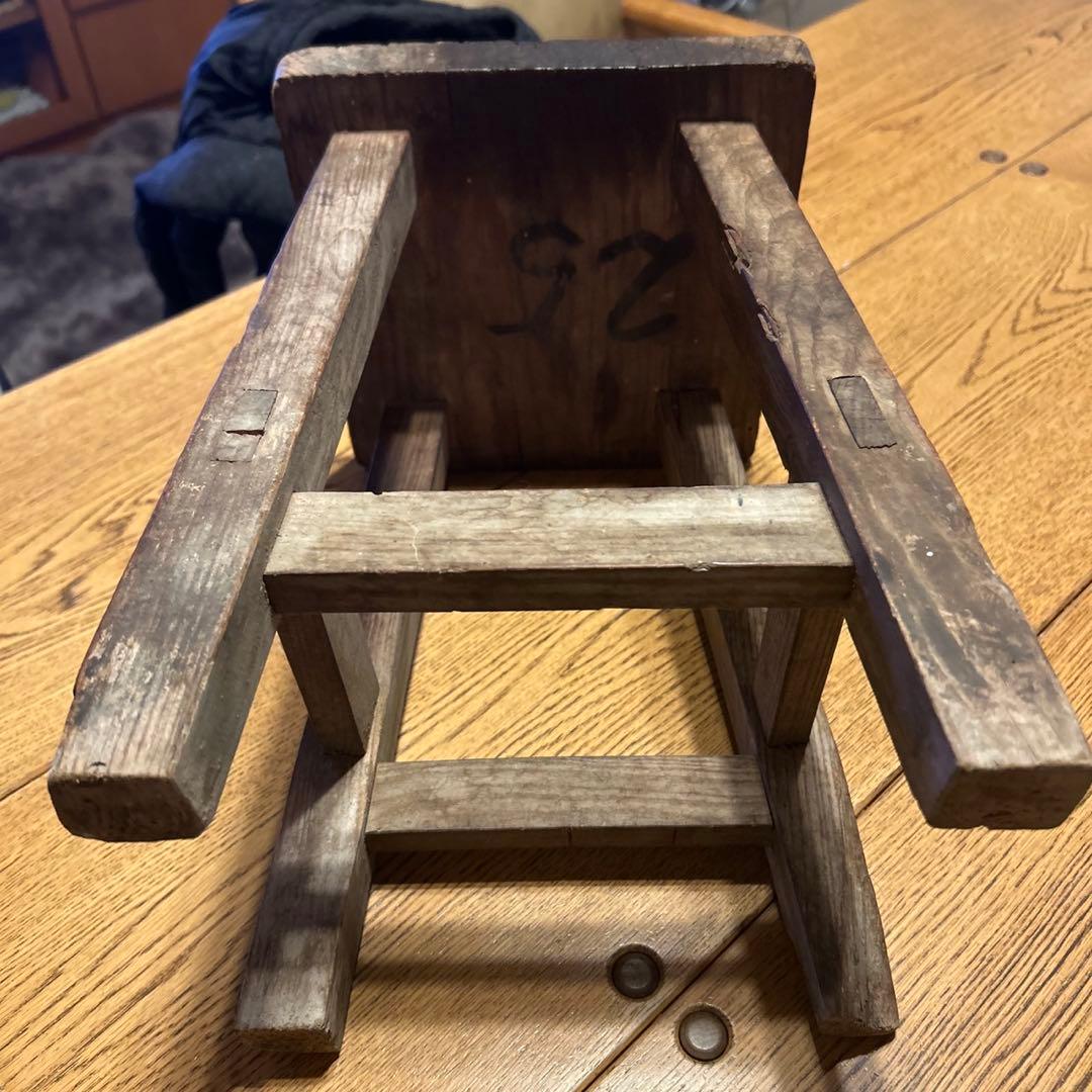 昭和レトロ　木製椅子　アンティーク　植物台 オブジェ　スツール　チェア