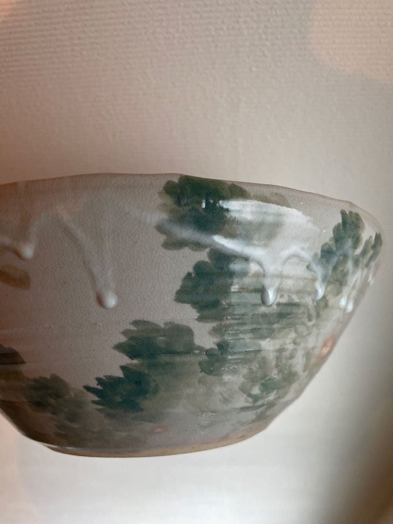 【骨董】五代　清水六兵衛造　清水焼　繒御本鉢　大鉢　魚模様