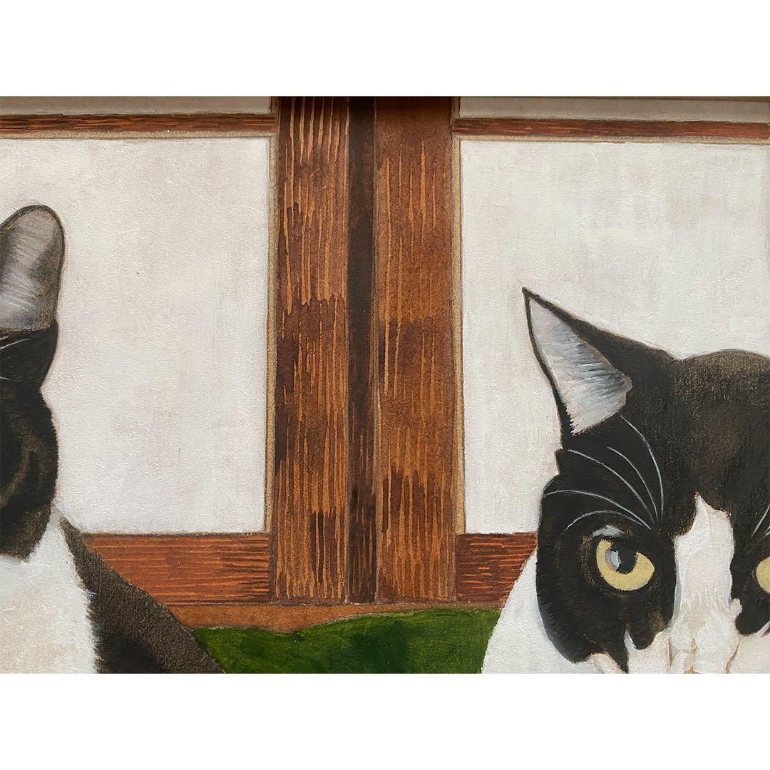 原画「寝床の二匹」《＋猫イラスト３枚無料プレゼント！》