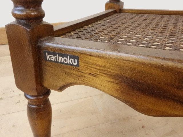 カリモク　コロニアル　花台　サイドテーブル　USED　再塗装済