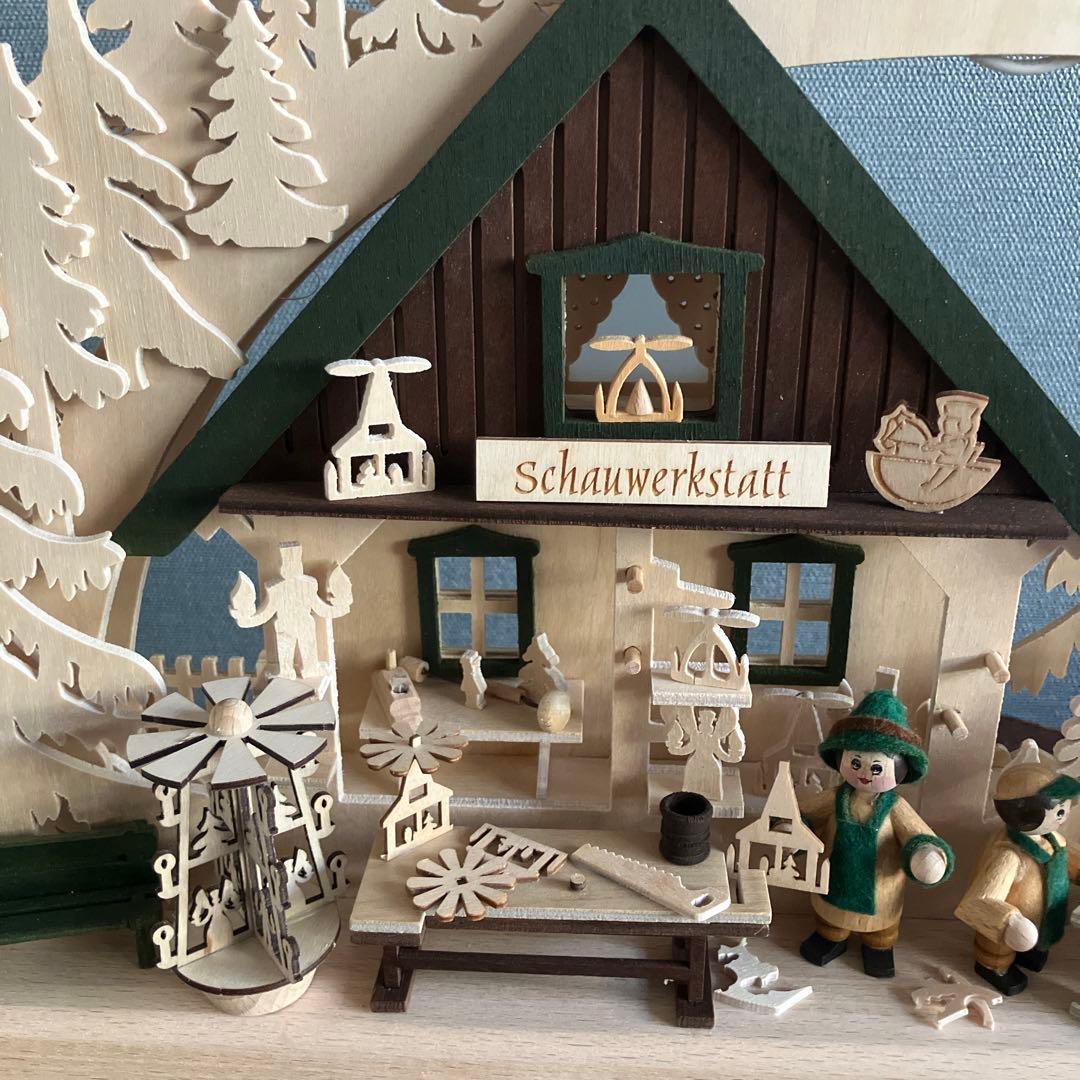 ドイツ　エルツ地方　木のクリスマス飾り　キャンドルアーチ　シュヴィップボーゲン