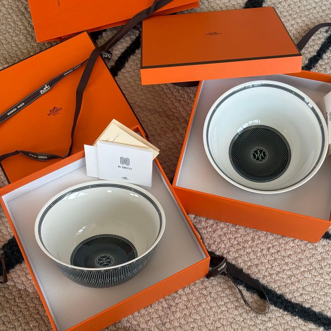 新品未使用★HERMES アッシュデコ Hデゴ　ボウル皿18cm大鉢 2個セット