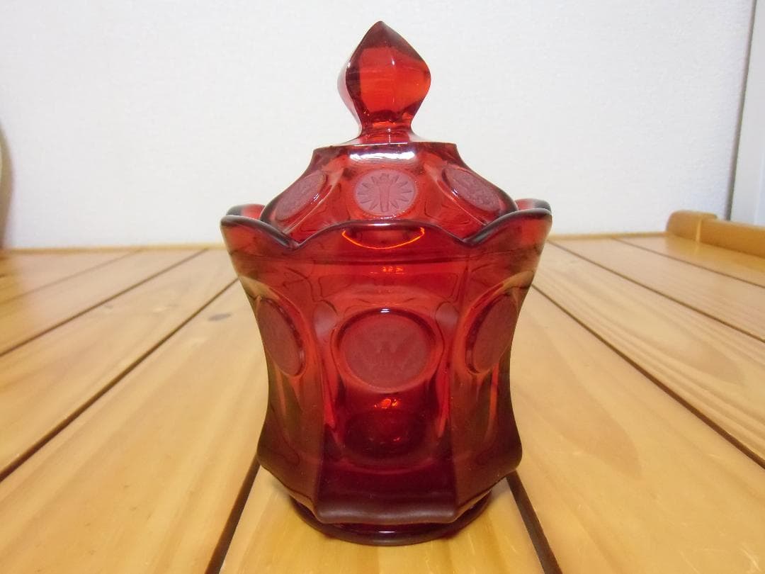 ★アメリカ軍＊ＲＯＴＣガラス製＊ボンボニエール（実物） ボンボニエール15×15×29 | □ダイニング,キャニスター/蓋付入れ物