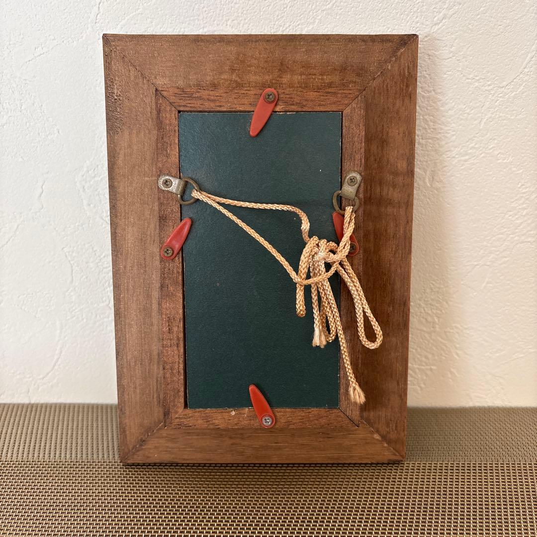 小さめアンティーク 木製フレームのオブジェ 立体装飾3Dアート