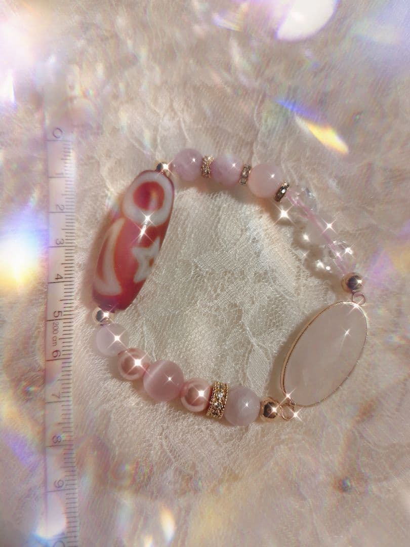 今すぐに！緊急対応☆どんな恋愛にでも/貴方を救う愛の日月星天珠ブレスレット