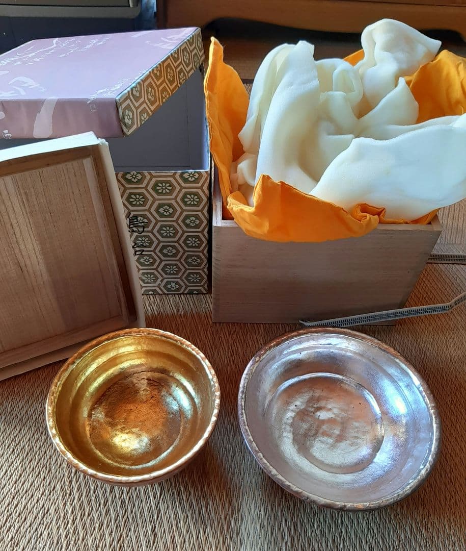 嶋台茶碗 金銀一双 和楽造 楽焼 共箱 共布 茶道具 - メルカリ