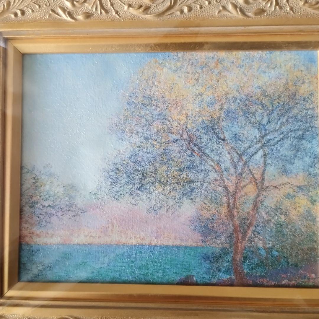 ★新品未使用★クロード-モネ アンティーブの朝65.7×82.1装飾金色油彩額縁