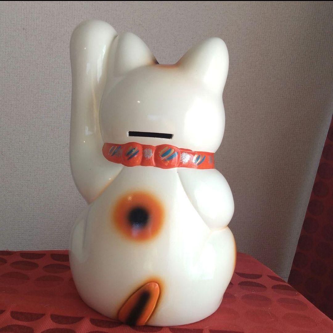 2/3迄限定値引✨人呼び、千客万来招き猫☆白猫左手上げ8号手長・特別製作現品限り