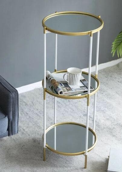 花台 フラワースタンド シェルフ サイドテーブル 円形 モダン AN-80286