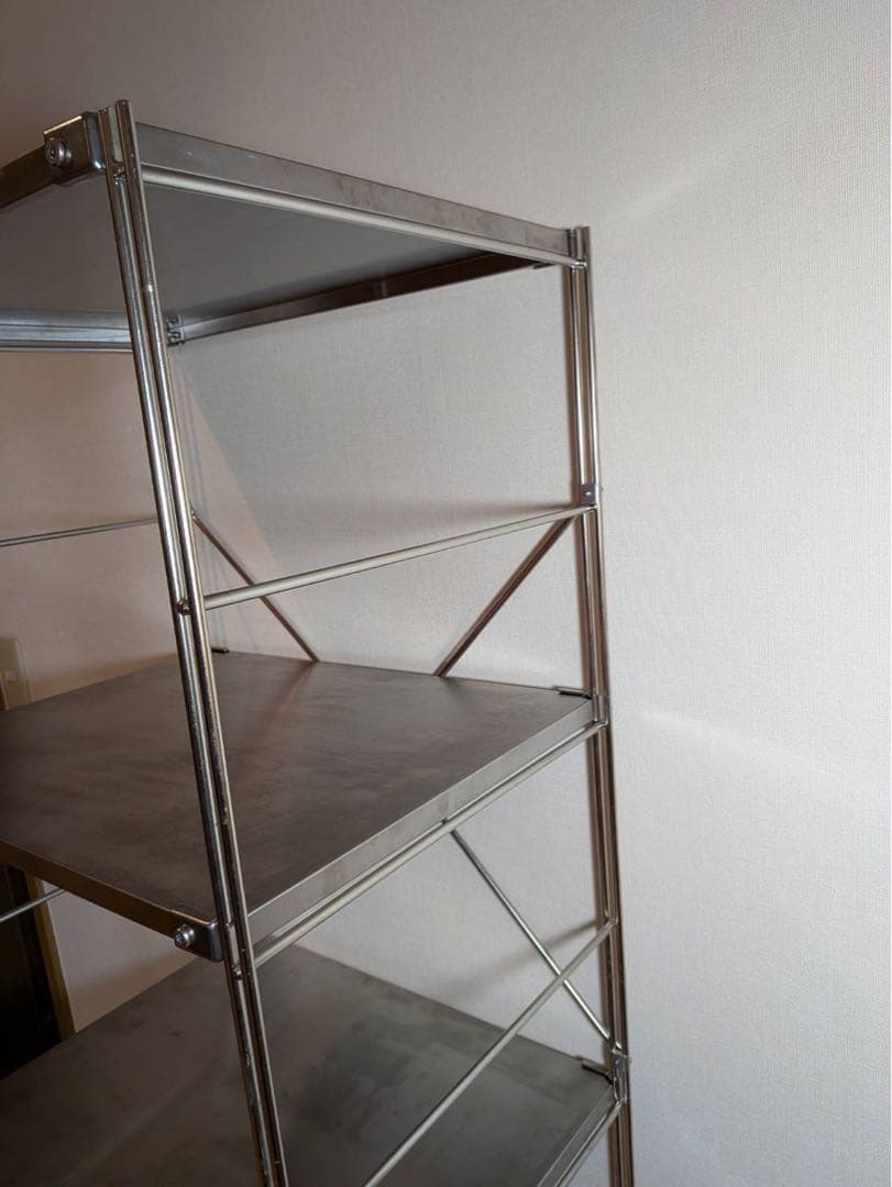 ■送料込■無印 ステンレスユニットシェルフ ステンレス棚 ワイヤーバスケット収納