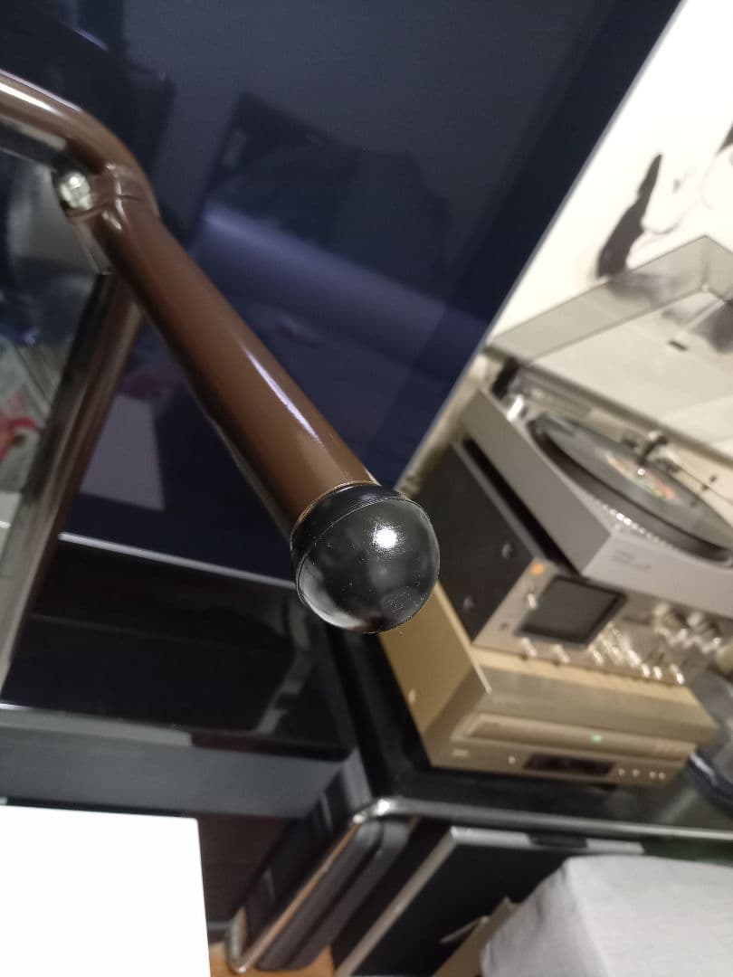 レア　1980s　ポストモダン　ボール脚　チョコレート　メタル　ガラス　テーブル