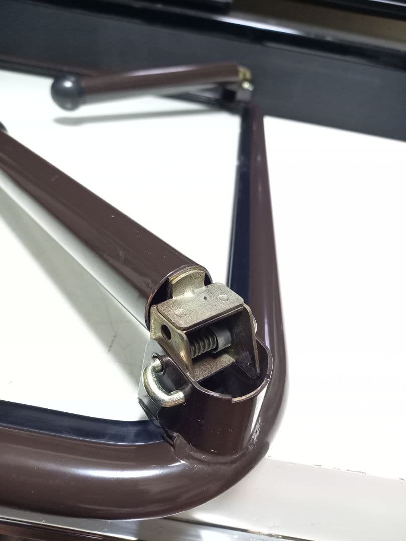 レア　1980s　ポストモダン　ボール脚　チョコレート　メタル　ガラス　テーブル