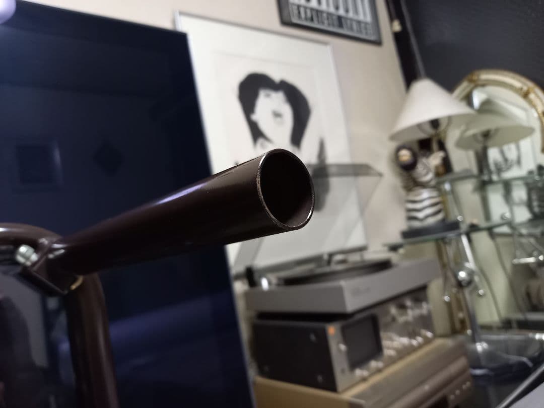 レア　1980s　ポストモダン　ボール脚　チョコレート　メタル　ガラス　テーブル