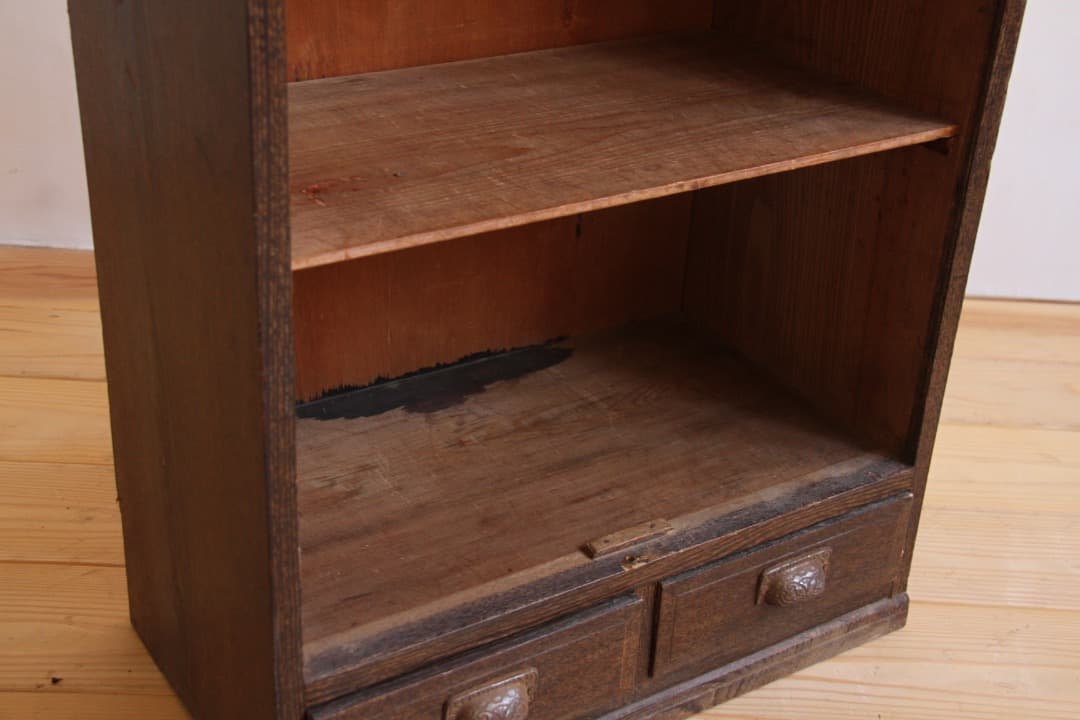 棚　2段　引き出し　木製　収納棚　古道具　古家具　ビンテージ　アンティーク