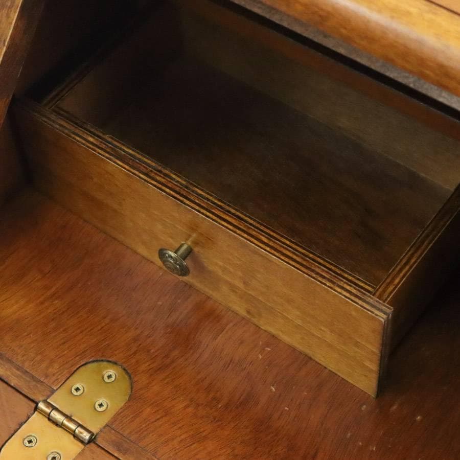 値下 イタリア製 象嵌 鍵付き ライティングデスク ビューロー 書斎机 チェスト