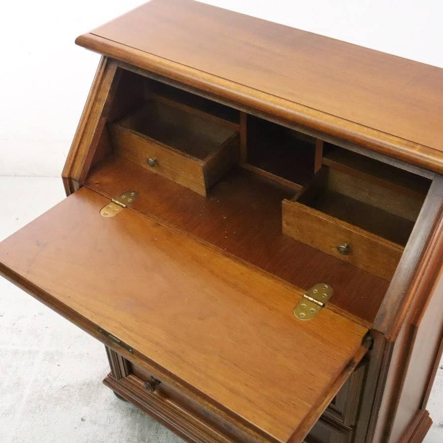 値下 イタリア製 象嵌 鍵付き ライティングデスク ビューロー 書斎机 チェスト